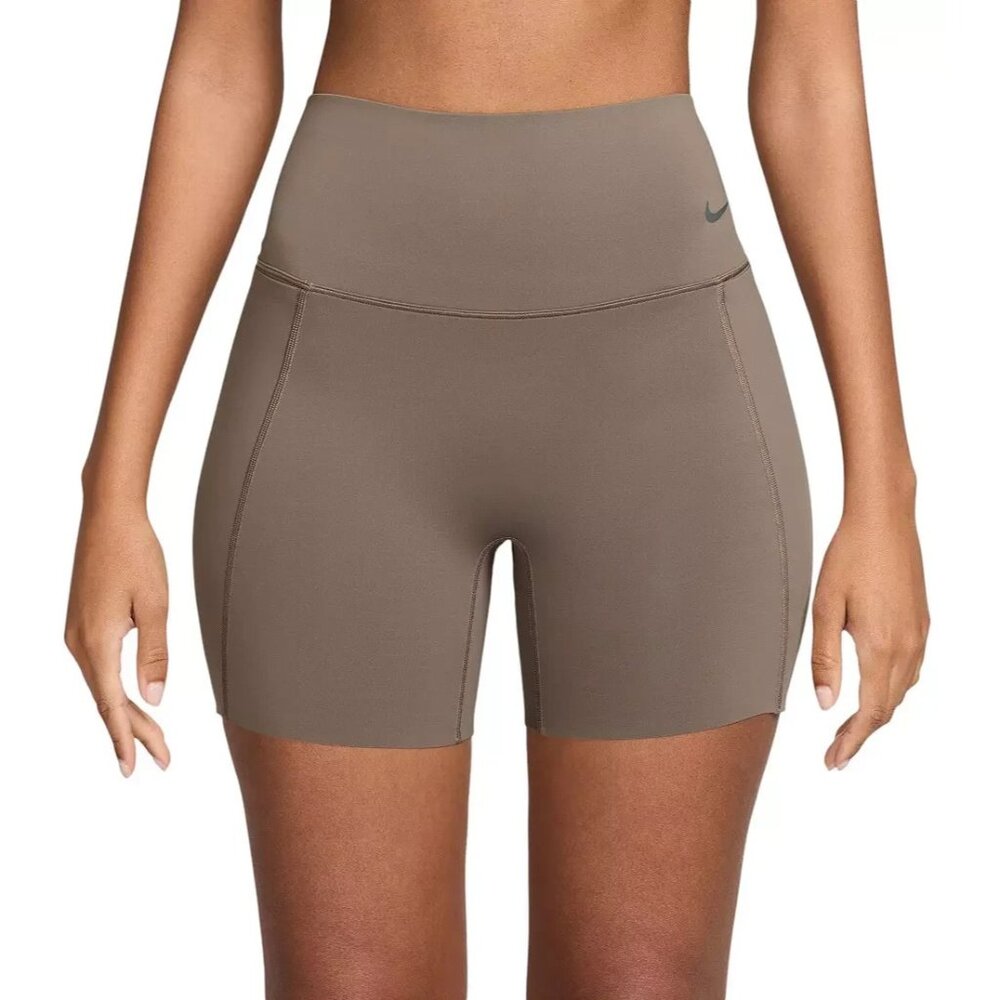 Nike Women's Universa Medium-Support High-Waisted 5" Biker Shorts Brown Size XS
